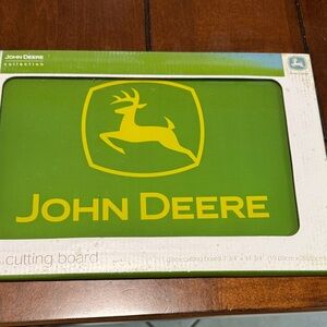 John Deere Green and Yellow Glass Cutting Board-CL2